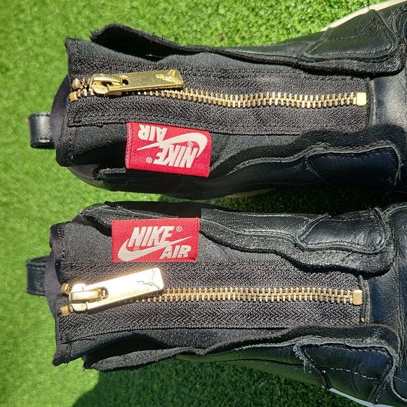 Nike Air Jordan 1 High Zip Women's 6 US Black Leather Gold Zipper Womens - Picture 8 of 9